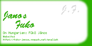 janos fuko business card